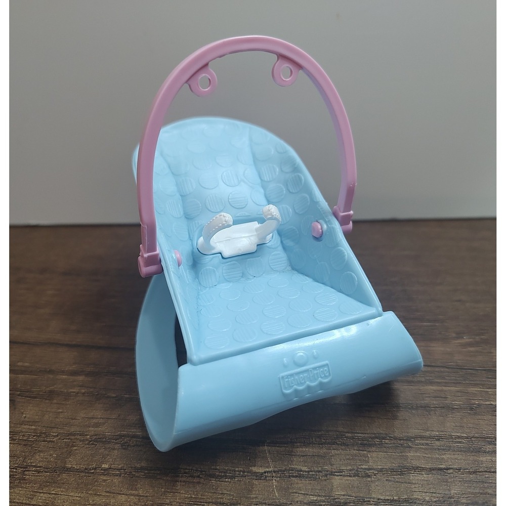 Fisher Price Mattel Blue Bouncy Seat Rocker Dollhouse Barbie Baby Toy Z20